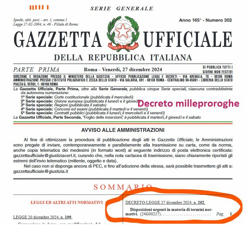 decreto milleproroghe