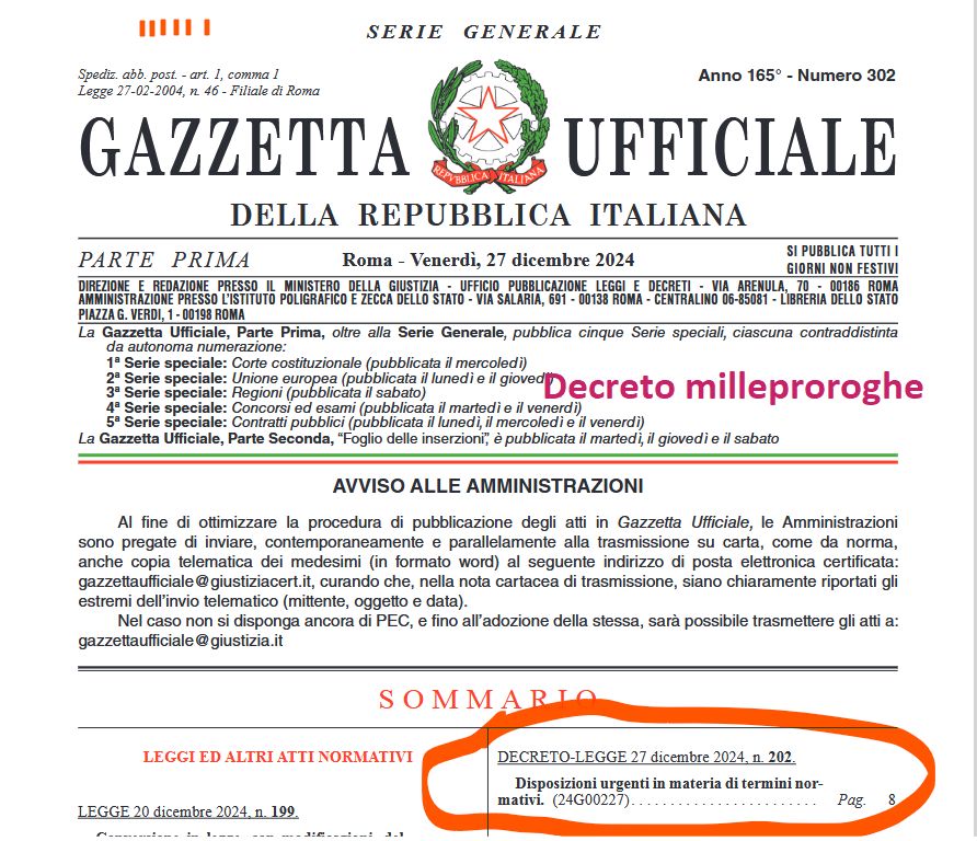 decreto milleproroghe